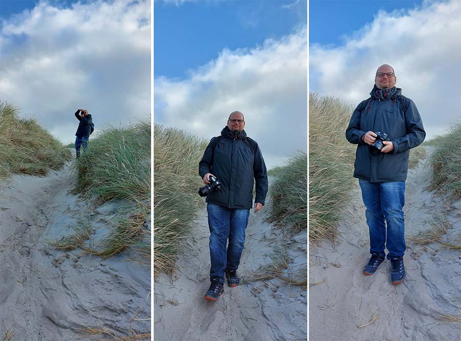 Matthias Eser beim Fotografieren in den Dünen